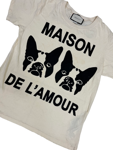 GUCCI Maison De L'Amour $498 Autumn 2019 White 19"x25'' Italy Small S Shirt - Picture 2 of 12
