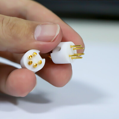 Gold Plated 5-Pin HiFi Audio DIN Male Plug Tonearm Connector PTFE Insulation DIY