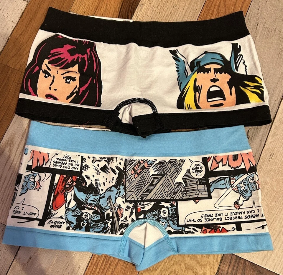 2 Marvel Comics герой подростков девочек женщин трусики нижнее белье мальчика шорты маленький S 5 - Изображение 2 из 4