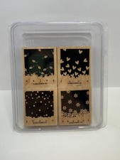 STAMPIN UP Wood Rubber Stamps 2006 Gently Falling Set of 4 All Seasons Theme