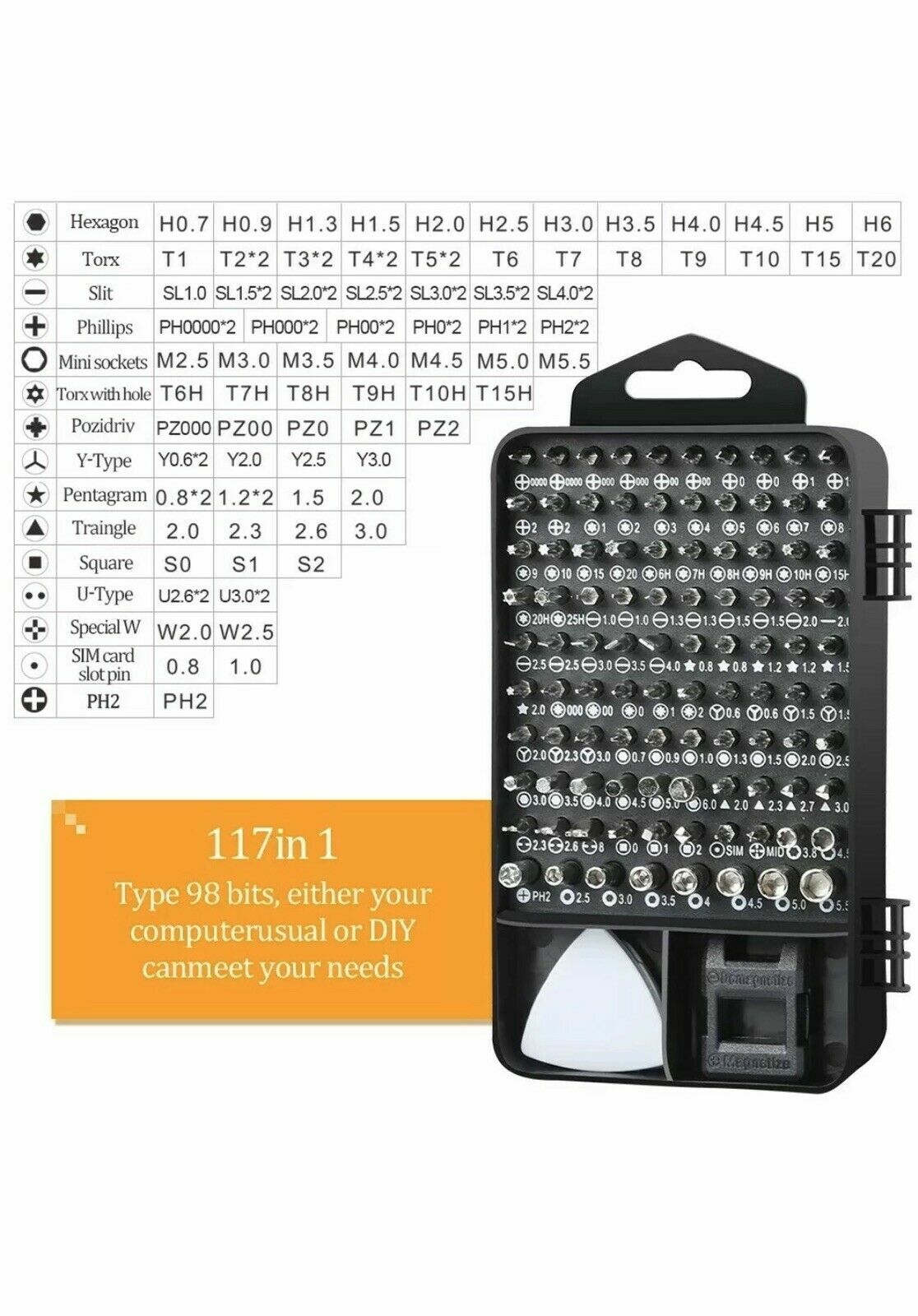 117PC Screwdriver Repair Tool Kit For Lenovo Acer Dell Sony Vaio HP