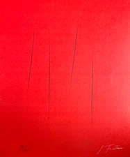 Lucio Fontana Litografia [COA originale firmata a penna] numerata a matita &