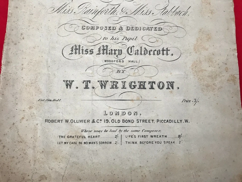 VINTAGE ANTIQUE PARTITURA SHEET MINI BOOK SWEET HOME BALLAD  BY W. T. WRIGHTON - Image 3 of 4