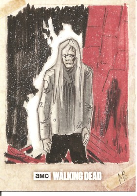 Walking Dead Evolution Zombie Sketch Trading Card by Matt Stewart -One of a Kind