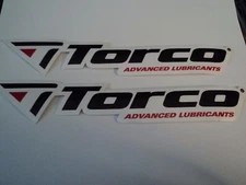 Lot of 2 TORCO advanced lubricants drag racing contingency decals stickers large