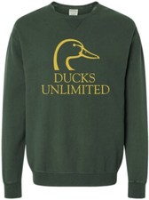 Vintage Ducks Unlimited Logo Sweatshirt Mens XL Green Pullover Hunting Outdoor