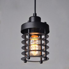 Rustic Vintage Industrial Iron Cage Lampshade Pendant Light Hanging Ceiling Lamp