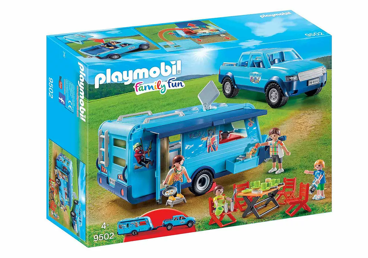 Playmobil Family Fun Famille avec voiture et caravane 9502 camping