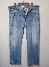 Levi's 501 Button Fly Blue Jeans Size 40X32 Med Wash Made In Mexico Denim