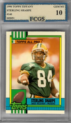 1990 Topps Tiffany Sterling Sharpe #140 Graded FCGS 10 GEM MINT