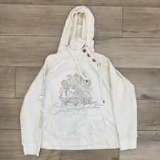 Vintage Lauren Ralph Lauren Ivory Graphic Hoodie Women  s Size Large Preppy Y2K