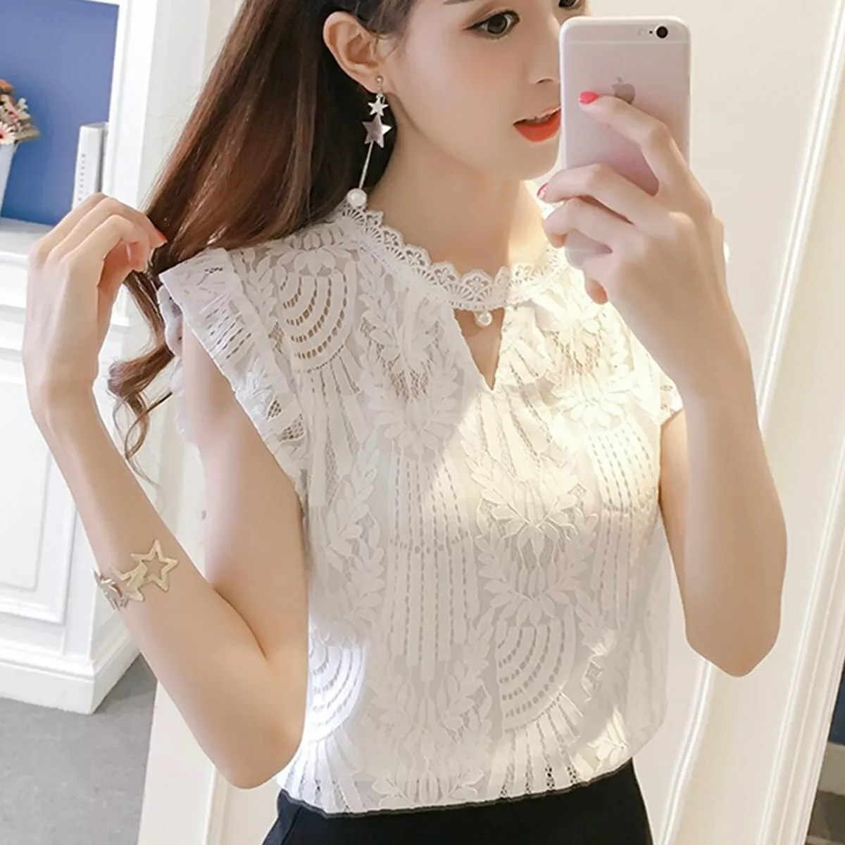 Blusa de dama manga corta new arrivals