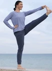 Ladies Plain Lounge Pants Organic Cotton Super Soft Blue Marl
