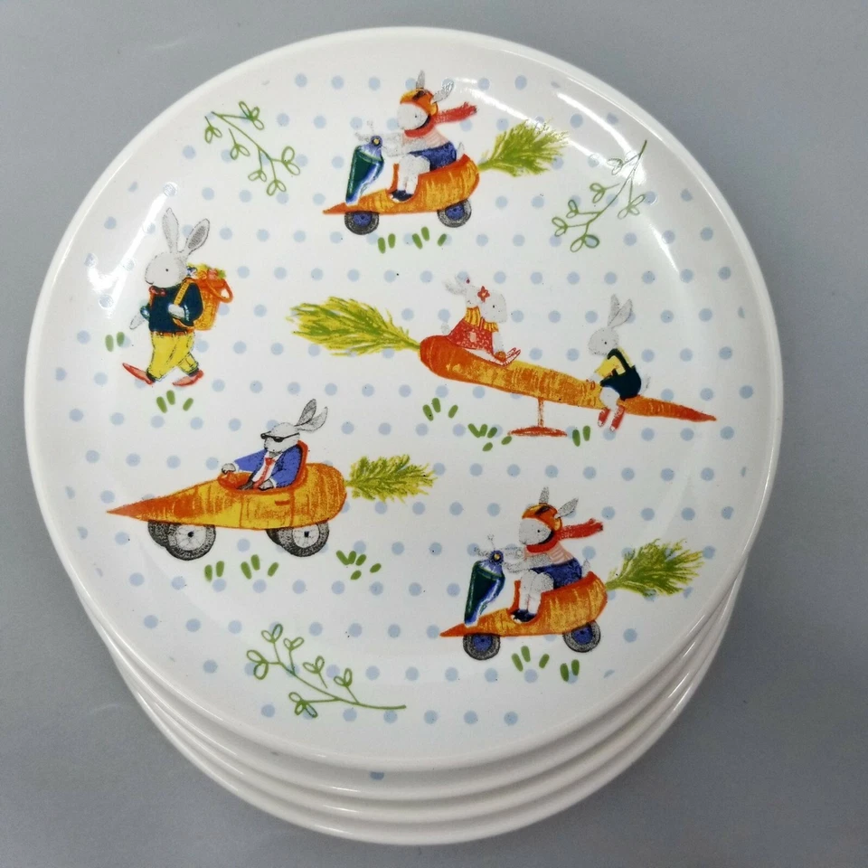 Artículos para el hogar de firma cuencos aperitivos platos de postre conejito conejo zanahoria lunares Foto 4 de 4