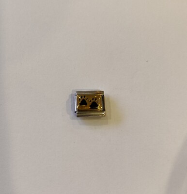 Italian Charms Tatze Pfote Schwarz - 9-mm Module Edelstahl auch für Nomination