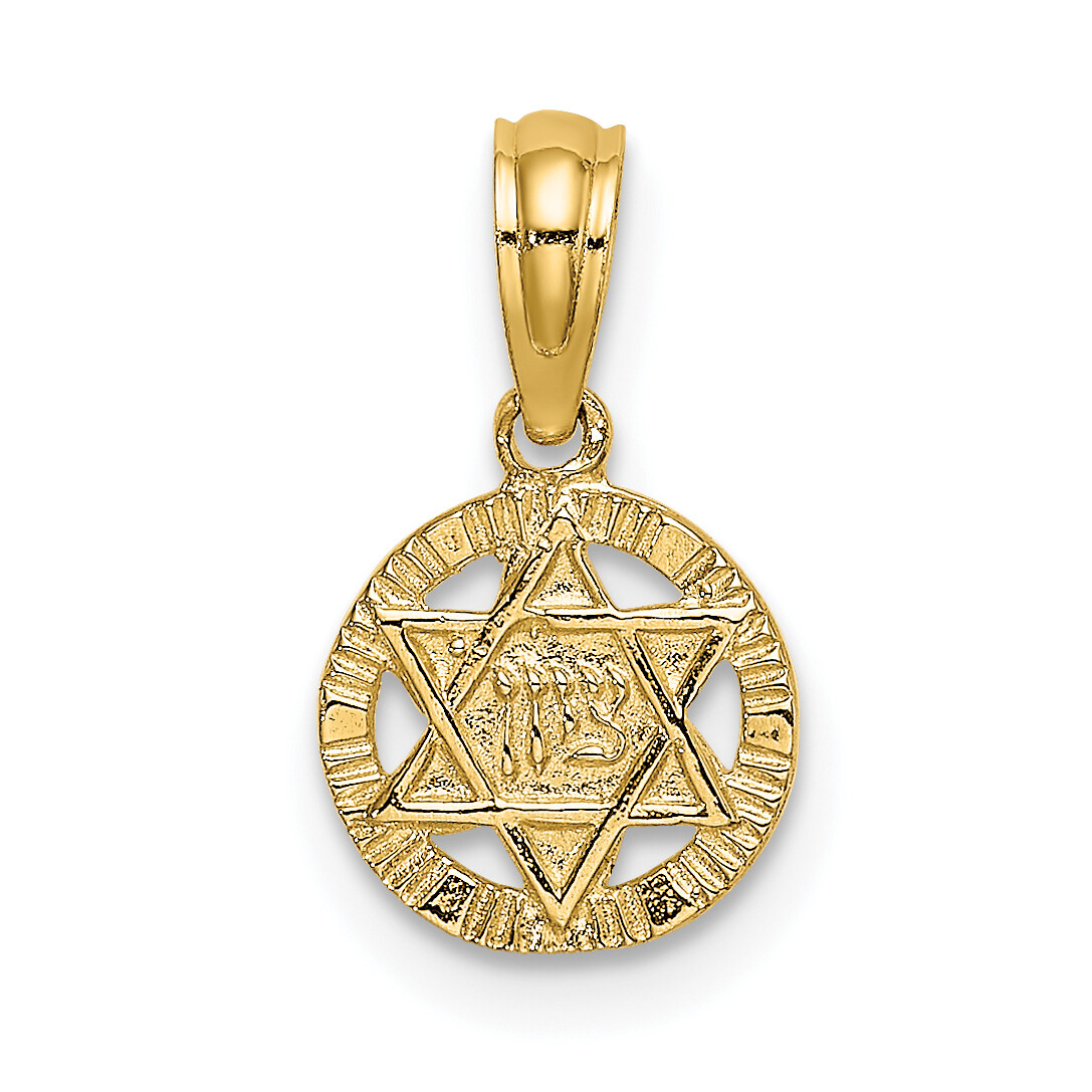 Avariah 14K Yellow Gold Engraved Star Of David Charm - 13.5mm
