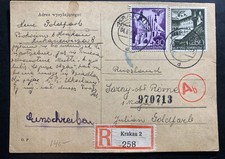1941 Germany Krakow Poland Ghetto postcard Cover to Soviet Union Russia