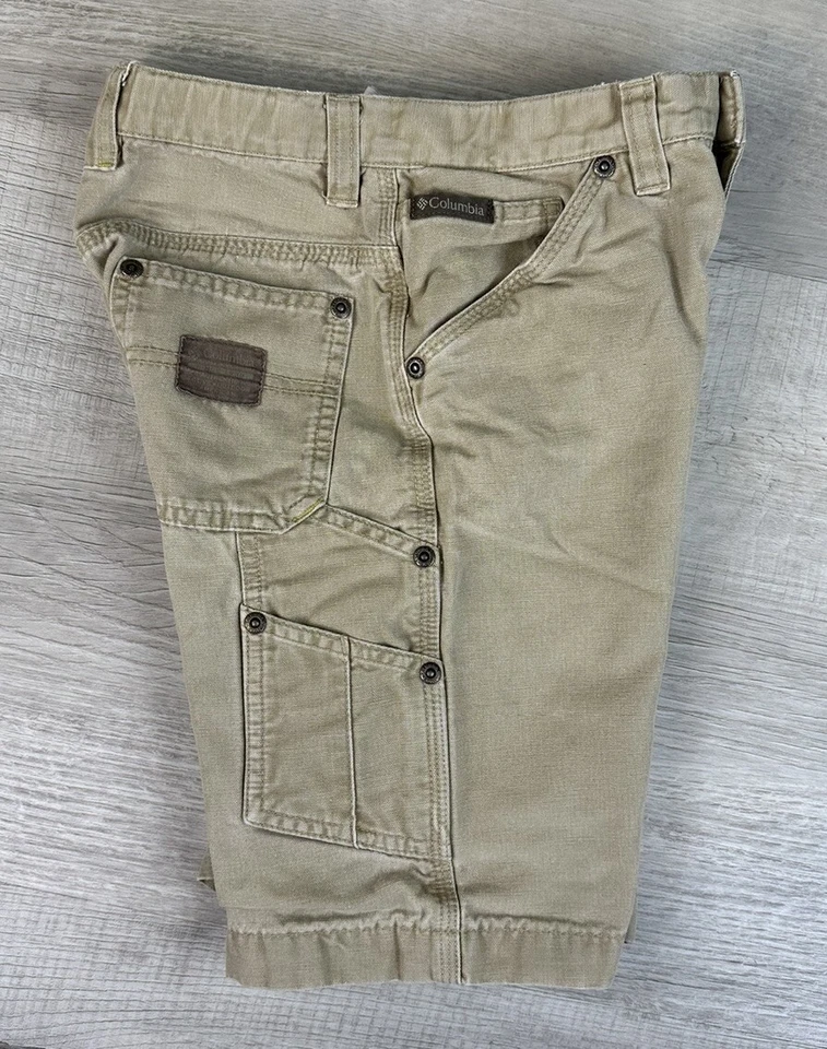 Columbia Sportswear Carpenter Cargo Shorts Canvas Khaki Boys Youth Size 8 (22X7) - Image 4 of 4