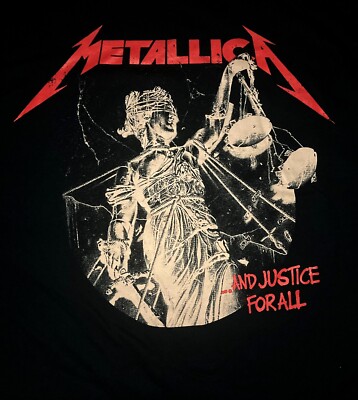 METALLICA cd cvr And JUSTICE For All RED LOGO Official SHIRT