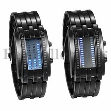 Men Women Luxury Digital Watch Binary Time LED Display Sport Wristwatch