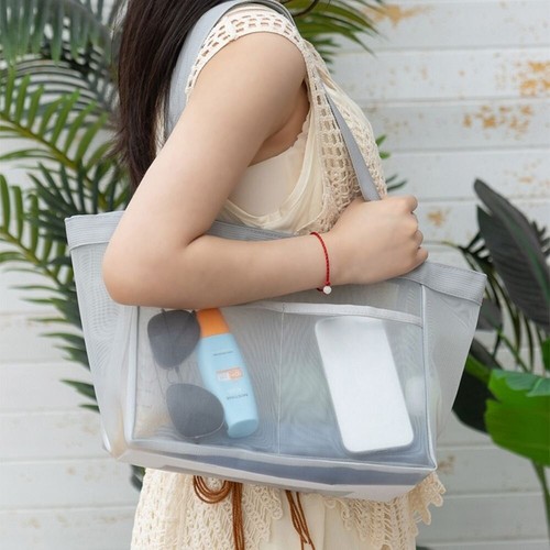 Mesh Shoulder Bag Hollow Handbag New Makeup Storage Bag Travel