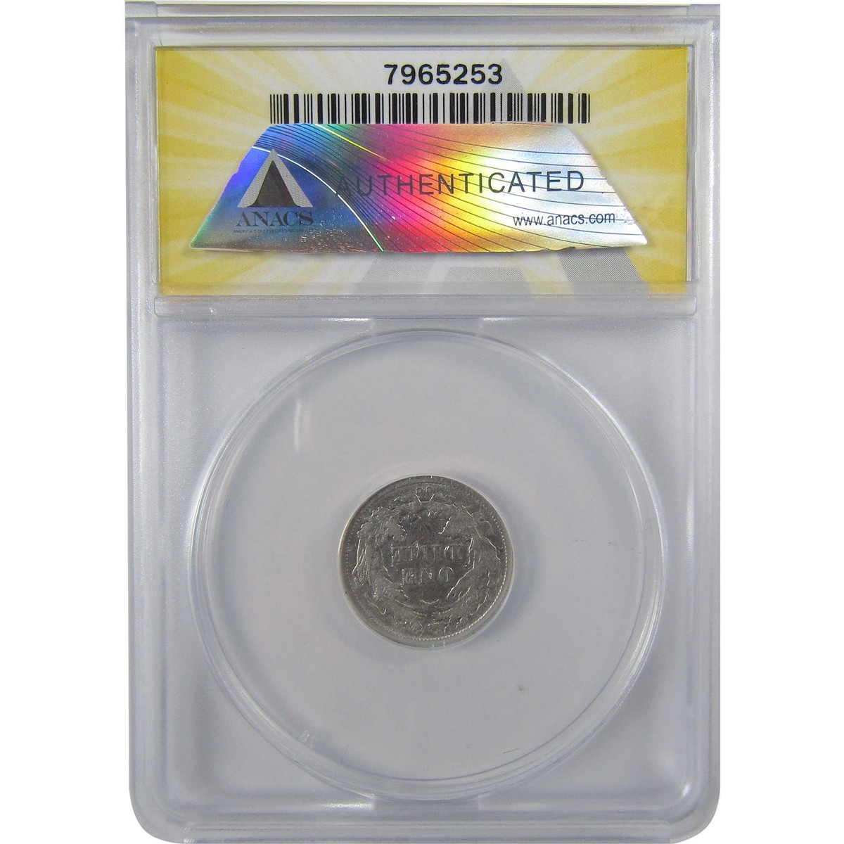1875 CC Below Bow Seated Liberty Dime VF 25 Details ANACS SKU