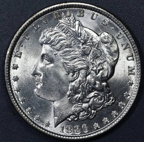 1886 $1 MORGAN SILVER DOLLAR KM# 110 Grade:  Gem BU  A6125