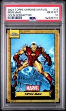 2024 Topps Chrome Marvel #13 Iron Man Gold /50 PSA 10