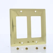 Pass & Seymour SB262-PBCC Polished Brass 2-Gang Decorator GFCI Wallplate Cover