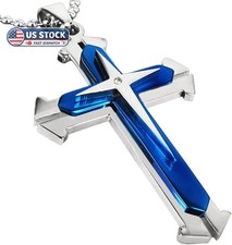 Men Titanium Steel Cross Necklace