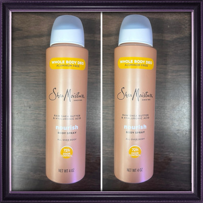 2X Shea Moisture Whole Body Deodorant NOURISH Body Spray 4 oz. each Lot Of 2