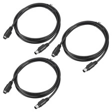3Pcs PS/2 Mouse and Keyboard 6 Pin Cable, 4.92 Feet Male to Female for PC, Black