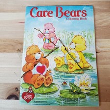 Vintage 1987 The Care Bears Coloring Book partially used 5 pgs filled in NICE 