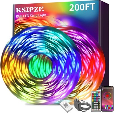 Tira De Luces LED 200 Pies Con Sincronizacion De Musica Y Control App