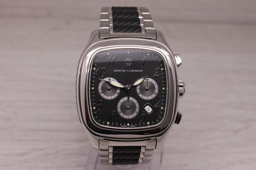 David Yurman T305 Hommes 41mm Steel Automatic Chronographe Watch W / et Coffret - Photo 8 sur 9