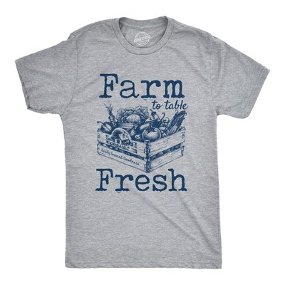 Mens Farm to Table Fresh T Shirt Cute Vegetables Farmers Market Tee