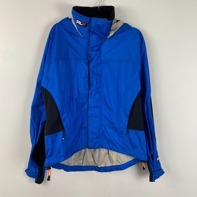 RLX Polo Sport Ralph Lauren Windbreaker Jacket Size M Blue Hooded