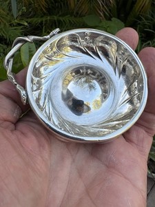 Antique Sterling Silver Handled Wine Taster/Tastevin 19th Century 3” Wide 3.8ozt