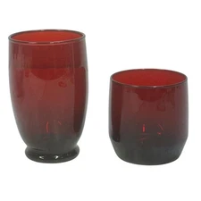 Anchor Hocking Ruby Red 4-3/4" Tumbler & 3" Juice Glass Set
