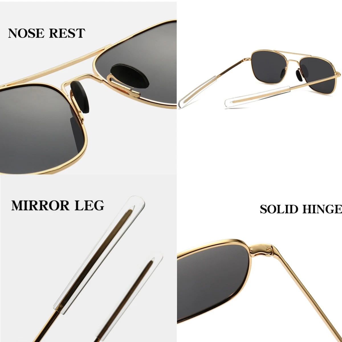 Klassische Militär-Pilotensonnenbrille polarisiert Herren Pilot Retro Fahrbrille