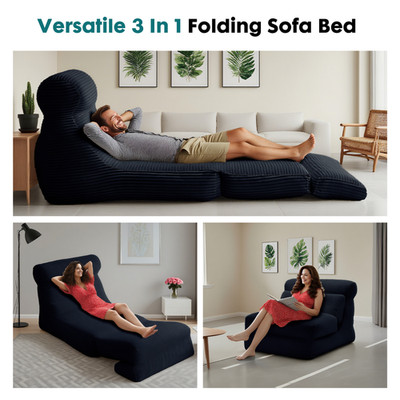 Folding Sofa Bed Convertible Comfy Sleeper Chair With Back Support 