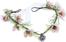 Floral Crown Adjustable Flower Headband Headpiece Halo Bridal
