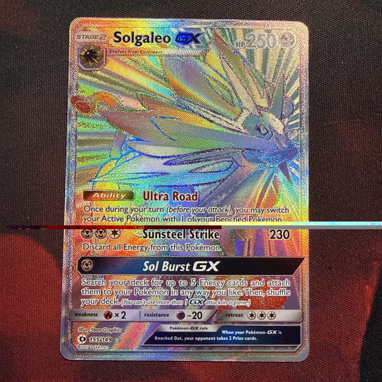 Solgaleo GX (Secret) 155/149 SM Base Set Holo NM-Mint