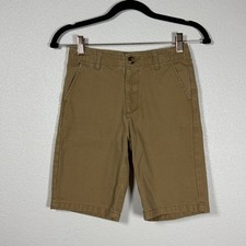 Crazy 8 Dark Khaki Flat Front School Uniform Chino Shorts Boys Twill Size 10 EUC