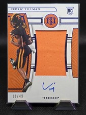 2023 National Treasures - College Material Auto Cedric Tillman #CMS-CET Blue /49