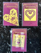 Dreamweaver Brass Stencils - misc hearts - lot of 3