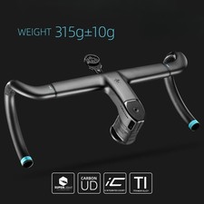 Manubrio da strada in carbonio integrato completo di cavo interno super leggero manubrio bici