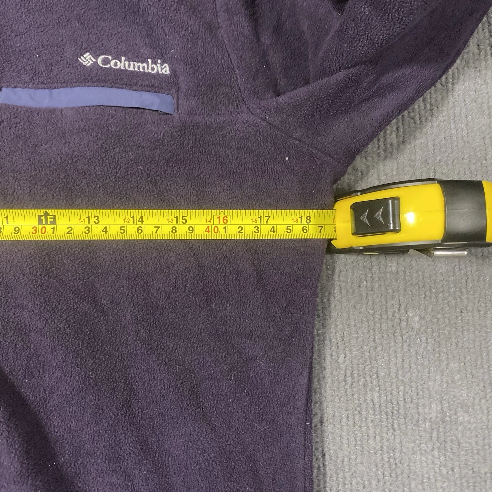 Columbia Mens M Purple Full Zip Fleece Jacket Stand-Up Outdoor Hiking - product detail image 9