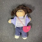 Vintage 1980s Small/Mini Cabbage Patch Kid CPK Brown Hair Pigtails Soft 6" RARE
