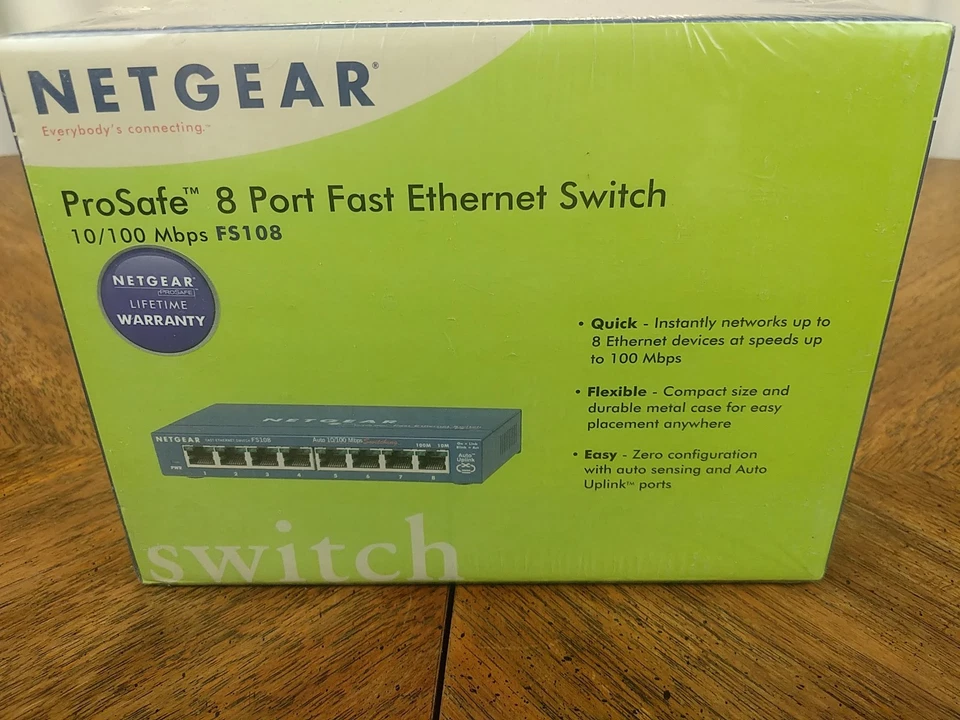 Netgear ProSafe 8 Port 10/100 Networking Switch Fast Ethernet Switch FS108 v2 - Image 2 of 4